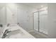 Clean bathroom, double vanity and shower stall at 1230 Middlecrest Dr, Rocky Mount, NC 27804