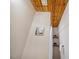 Bathroom with wood ceiling, shower, and decorative wall art at 308 Cherry Grove St, Durham, NC 27703