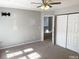 Spacious bedroom with double door closet and ceiling fan at 112 Ryder Cup Cir, Raleigh, NC 27603