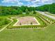 Aerial view of a fenced dog park with ample space for pets to play at 223 Augusta Pond Way # 158, Raleigh, NC 27603
