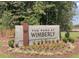 Community entrance sign, The Park at Wimberly at 714 Mirkwood Ave, Apex, NC 27523