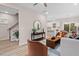 Bright living room with hardwood floors and stylish furniture at 1917 A Essex, Durham, NC 27704