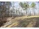 Open grassy backyard in wooded setting at 540 Patterson Dr, Chapel Hill, NC 27516