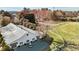 White barn with a red star, aerial view at 5503 Rutherford Close, Pittsboro, NC 27312