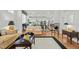 Living room with view into kitchen and dining area at 5503 Rutherford Close, Pittsboro, NC 27312