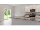 Kitchen with granite countertops, white cabinets, and a view to the backyard at 900 Rhino Bnd, Oxford, NC 27565