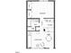 Floor plan showing a one bedroom apartment layout with kitchen, living room, and bath at 807 W Trinity Ave # 241, Durham, NC 27701