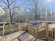 Wooden deck overlooking backyard at 1354 Mudham Rd, Wendell, NC 27591