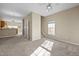 Open dining room with view of kitchen and staircase at 1674 Snowmass Way, Durham, NC 27713