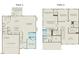 Two-story home floor plan, showing a 2-car garage and multiple bedrooms at 47 Rosedale Way, Pittsboro, NC 27312