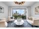 Living room with city view, comfy seating, and a coffee table at 523 S West St # 402, Raleigh, NC 27601