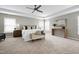 Bright and airy main bedroom with plush carpet and large windows at 209 Bog Hill Ln, Cary, NC 27519