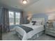 Charming bedroom with a queen-size bed, gray carpeting, and ample natural light at 817 Heartpine Dr, Mebane, NC 27302