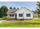 Charming one-story house with a blue front door and landscaped lawn at 205 Esteban Ct, Mebane, NC 27302
