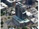 Aerial view of a high-rise building under construction, showing its progress and city context at 400 W Main St # 2402, Durham, NC 27701