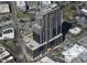 Aerial view of high rise building under construction in urban setting at 400 W Main St # 2602, Durham, NC 27701
