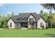 Gray farmhouse exterior with stone accents at 8917 Grand Highland Way, Wake Forest, NC 27587