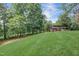 Landscaped backyard with lush greenery and mature trees at 321 Villa Dr, Durham, NC 27712