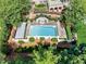 Elevated view of the refreshing pool and spa at 321 Villa Dr, Durham, NC 27712