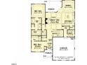Open floor plan with 2 bedrooms, study, and 2-car garage at 7415 Guess Rd, Hillsborough, NC 27278