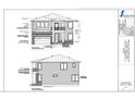 Detailed architectural drawings of the home's front and side elevations at 816 Antoine Dr # 9, Durham, NC 27713