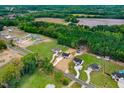 Aerial view of a neighborhood with new homes and lots at 1011 Sheriff Johnson Road, Lillington, NC 27546