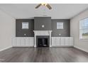 Living room with fireplace and built-in cabinetry at 114 Hillwood Dr, Sanford, NC 27332