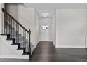 Entryway with hardwood floors and staircase at 114 Hillwood Dr, Sanford, NC 27332