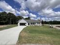 Ranch-style home with attached garage and landscaped lawn at 184 Grace Ridge Ct, Benson, NC 27504
