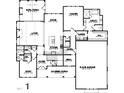 Main floor plan featuring kitchen, living areas, and Primary suite at 139 Goodison Park Rd, New Hill, NC 27562