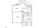 First floor plan showcasing open living spaces and a two-car garage at 116 Augusta Pond Way # 140, Raleigh, NC 27603