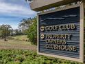 Sign for the golf club and property owners clubhouse at 13 Blackhorn Ct, Pittsboro, NC 27312