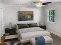 Virtually staged bedroom with a comfortable bed and stylish decor at 4808 Connell Dr, Raleigh, NC 27612