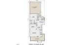 First floor plan showcasing kitchen, Gathering room, and two-car garage at Lot C N King Ave, Dunn, NC 28334
