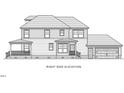 Right side elevation of the two-story home, highlighting the garage at Lot C N King Ave, Dunn, NC 28334