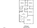 Second floor plan with bedrooms, bathrooms, and a game room at 4929 Trout Crest Court, Raleigh, NC 27604