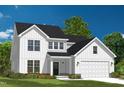 Two-story farmhouse-style home with white siding, gray accents, and a two-car garage at 170 Aberdeen, Rocky Mount, NC 27804