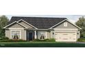 Exterior view of a beautiful two-story home with a two-car garage and landscaping at 215 Merrifield Ln, Garner, NC 27529
