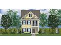 Two-story yellow house with navy blue shutters and a gray roof at 9200 Leaning Post Rd # 451, Wake Forest, NC 27587