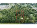 Aerial view of four wooded lots available for sale at 118 Dailwill Dr, Clayton, NC 27520