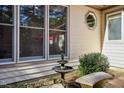 Small courtyard with fountain and bench, adding a tranquil touch at 675 Whitehurst, Pittsboro, NC 27312