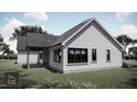 Modern farmhouse design with covered patio at Lot 5 Joyful Creek Trl, Zebulon, NC 27597