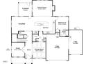 First floor plan showcasing a spacious kitchen, large dining room, and multiple bedrooms at 3158 Alden Way, Angier, NC 27501