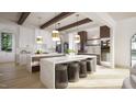 Modern kitchen with marble countertops and wood cabinets at 211 Reynolds Rd, Raleigh, NC 27609