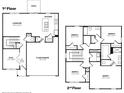 Two-story home floor plan; four bedrooms, 2.5 bathrooms, and a two-car garage at 210 Bay Laurel Dr, Sanford, NC 27332