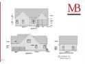 Set of house plans illustrating front, rear, and side elevations with a detached garage at 160 Purslane Dr, Franklinton, NC 27525