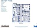 Floor plan of a luxury apartment with two bedrooms and balconies at 2606 Marchmont St # 102, Raleigh, NC 27608