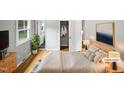 Main bedroom with hardwood floors, large windows, and walk-in closet at 1526 Clermont Rd, Durham, NC 27713