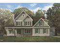 Two-story craftsman style home with gray siding and a covered porch at 5100 Grist Stone Way, Youngsville, NC 27596