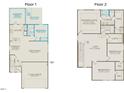 Two-story home floor plan showcasing a spacious layout with four bedrooms and multiple bathrooms at 2884 Huxley Way, Apex, NC 27502